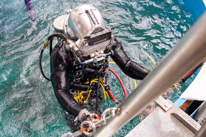 SS37 coming up tank ladder KM SS37 exiting tank